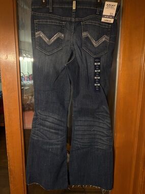 Ariat Dark Indigo Bootcut Jeans with White Chevron Stitching